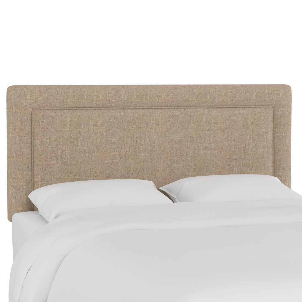 Ana California King Upholsterd Border Headboard, Linen Sandstone