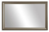 Woodford Framed Wall Mirror, Nickel, 28" X 48"