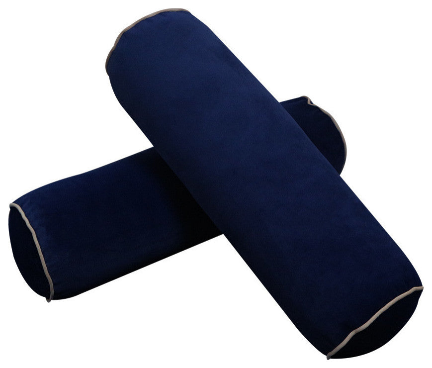 STYLE V6 Full Velvet ContrastPipe Indoor Daybed Bolster Pillow |COVER ONLY|AD373