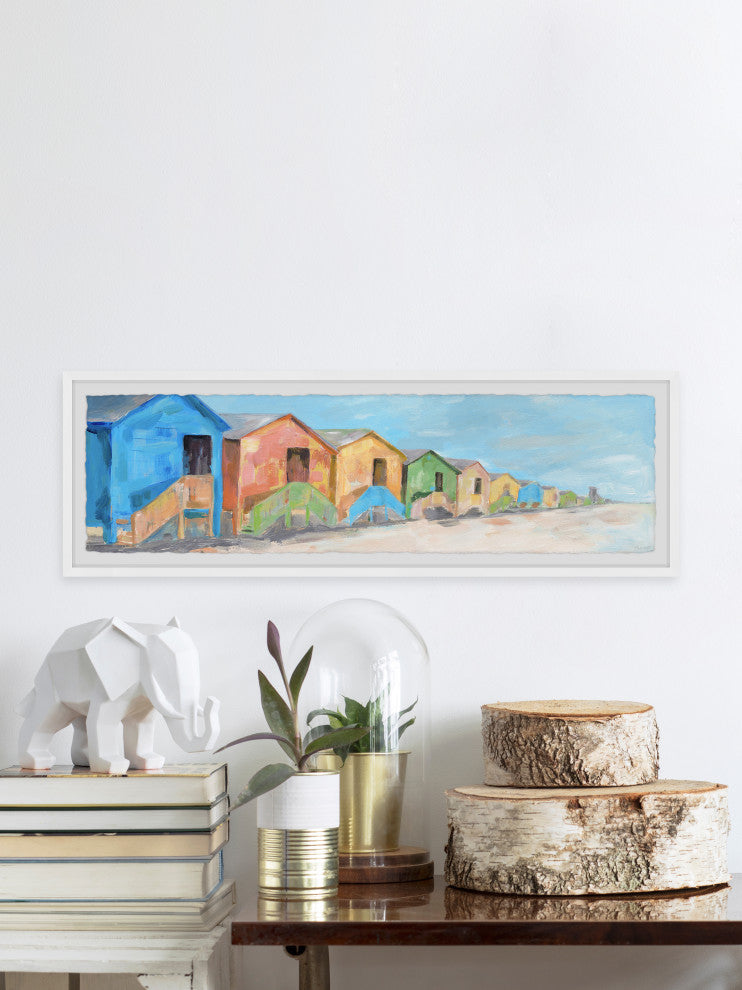 "Beach House Time" Framed Painting Print, 30x10