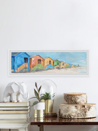 "Beach House Time" Framed Painting Print, 30x10