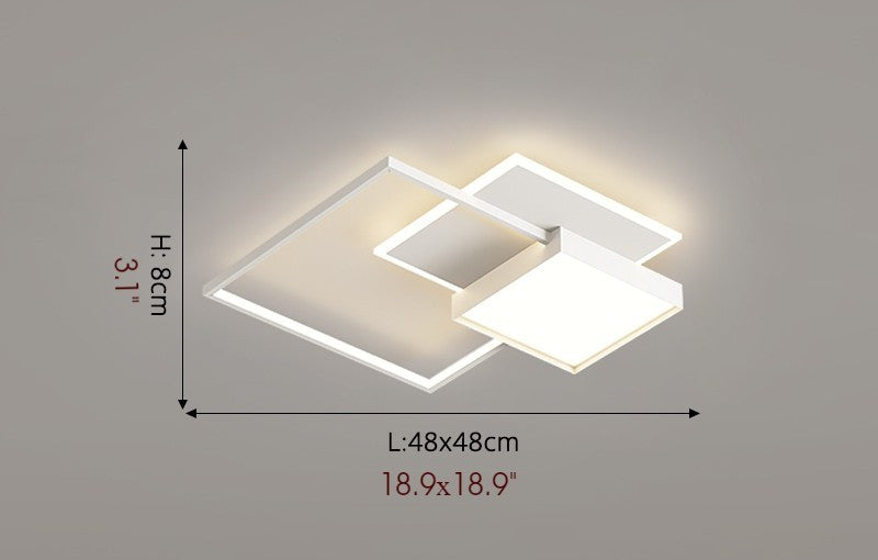 Hasselt | Modern Geometric LED Ceiling Light, Square