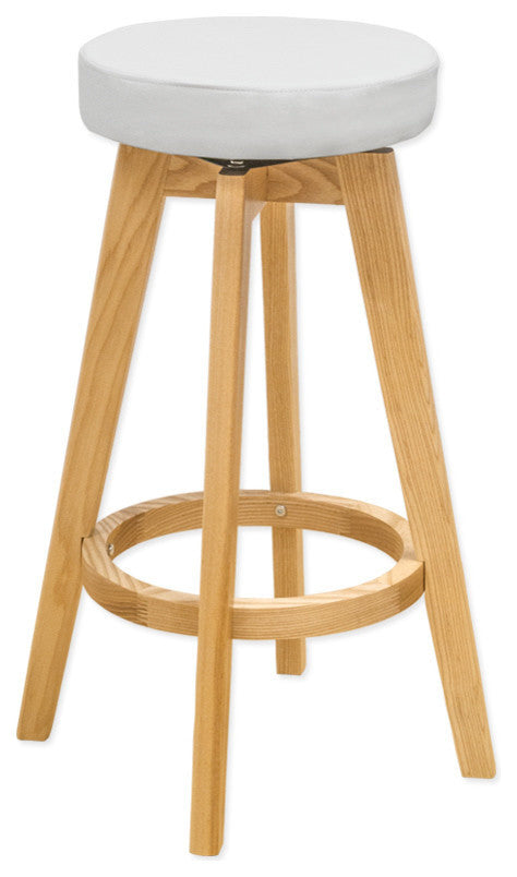 Mod Made Rex Modern Wood Counter Stool, White