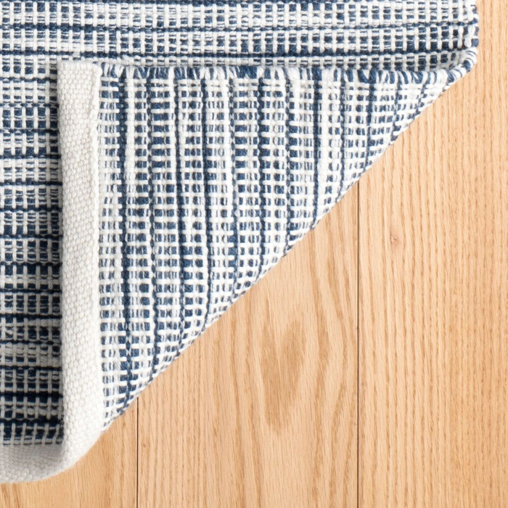 Dash & Albert Tideline Navy Handwoven Indoor/Outdoor Rug, Blue, 3' x 5'