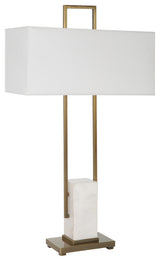Column White Marble Table Lamp