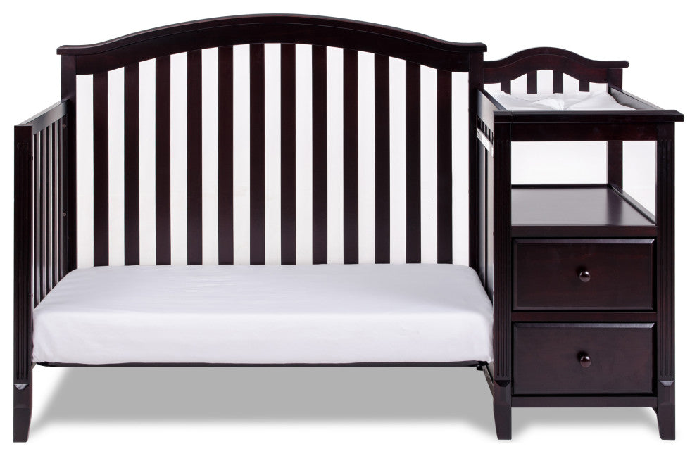 Kali 4-in-1 Convertible Crib, Espresso, With Changer (2 Drawers)