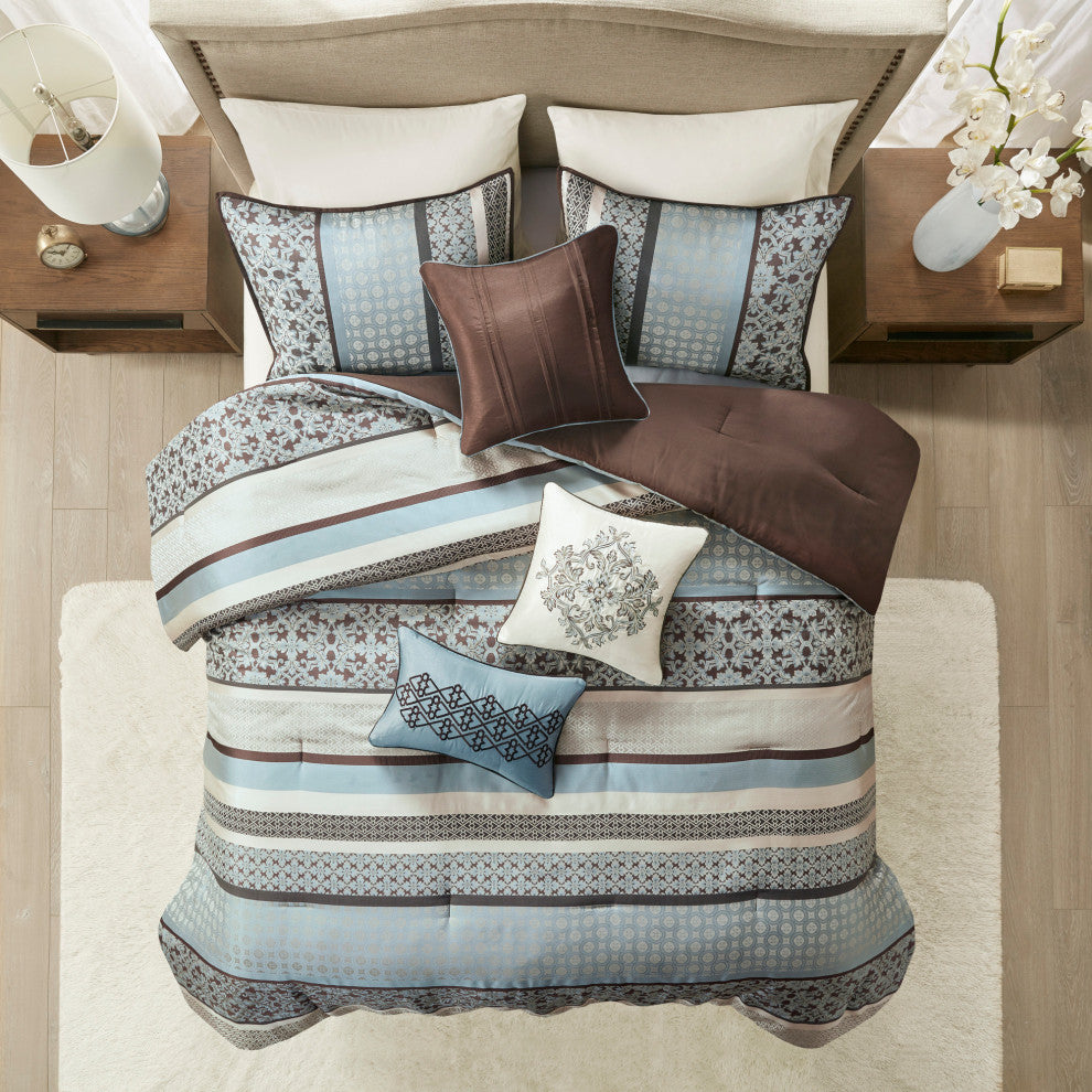 Madison Park Jacquard 7-Piece Comforter Set, Queen