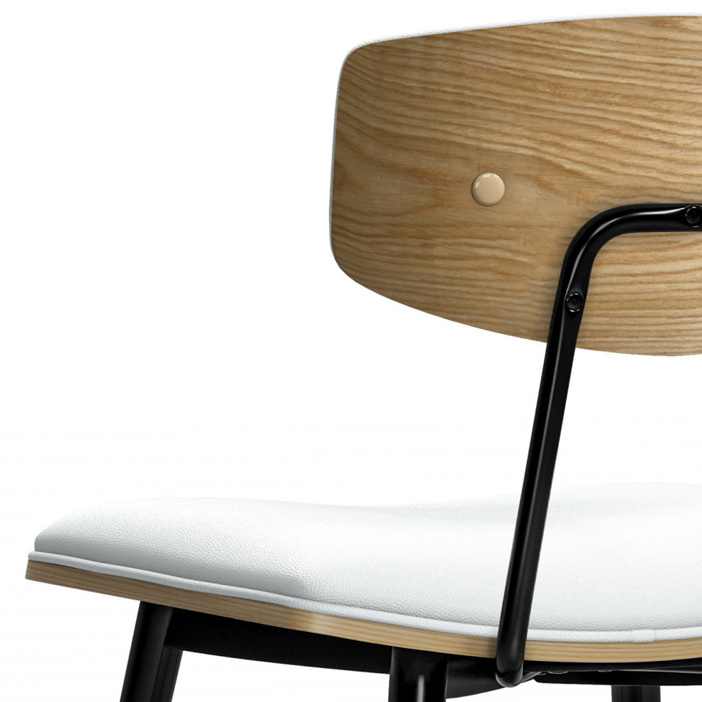 Mavis Dining Chair (Set of 2) in White Vegan Faux Leather