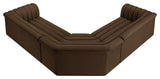 Cascade Upholstered Modular Sofa, Brown, Velvet, Corner Sectional