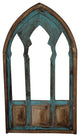 Trinity Architectural Gothic Wall Wood Window, Turquoise