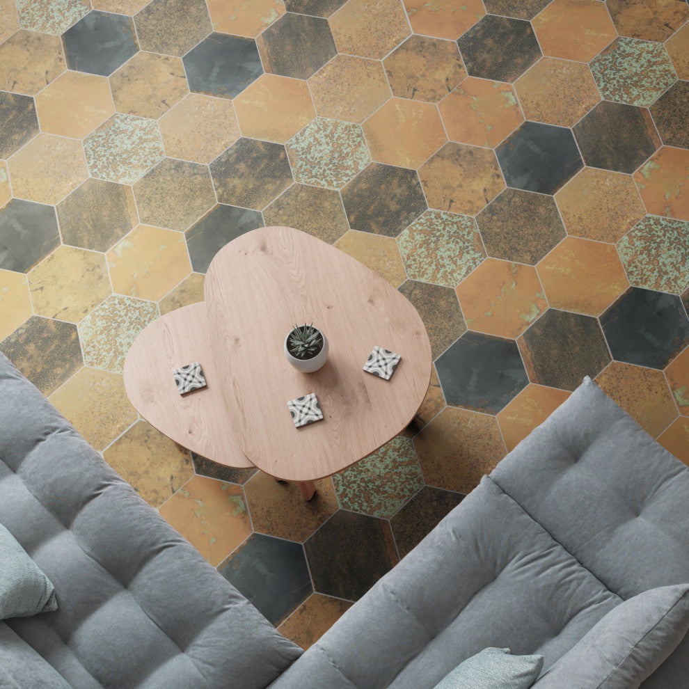 Maheno Hex Mix Porcelain Floor and Wall Tile