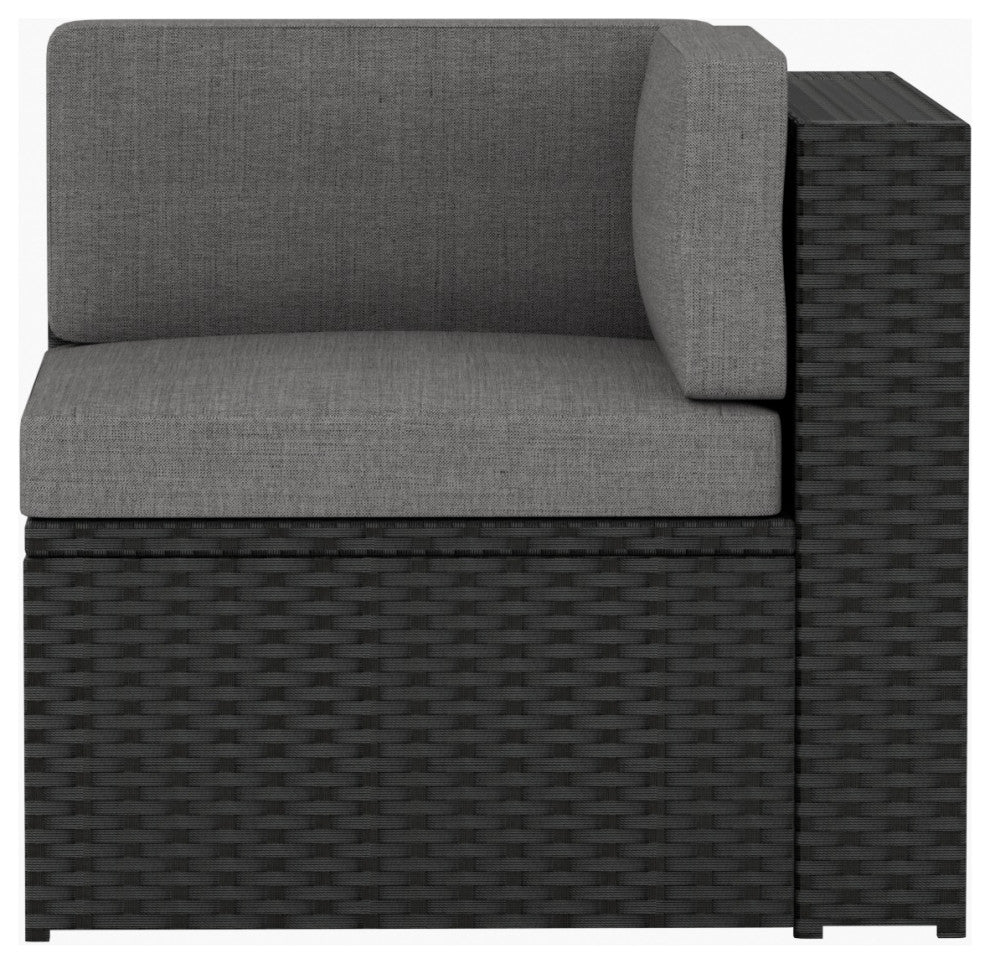 WestinTrends Outdoor Patio Cushioned Rattan Wicker Sofa, UV Water Resistant, Black