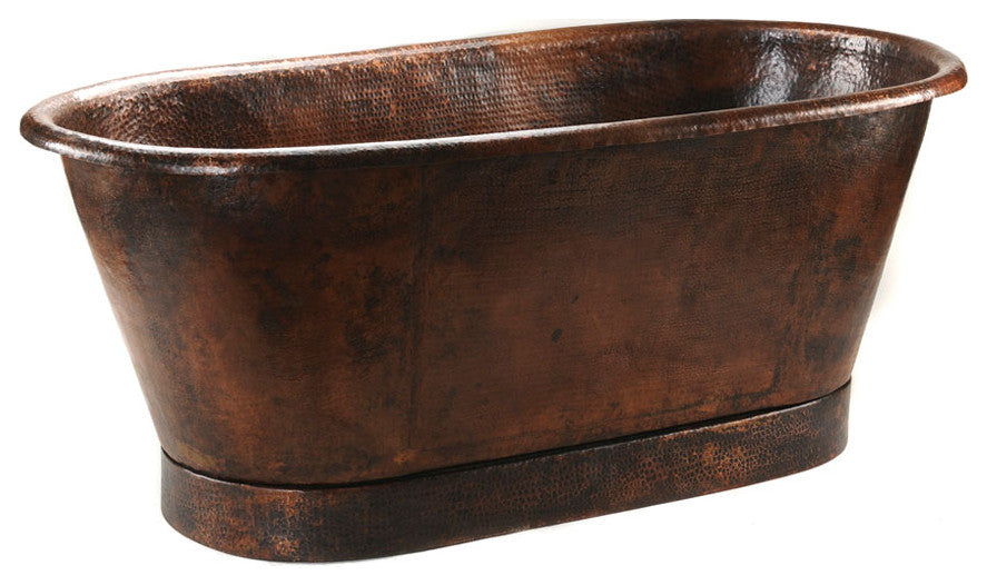 BTM72D 72'' Hammered Copper Slipper Style Bathtub