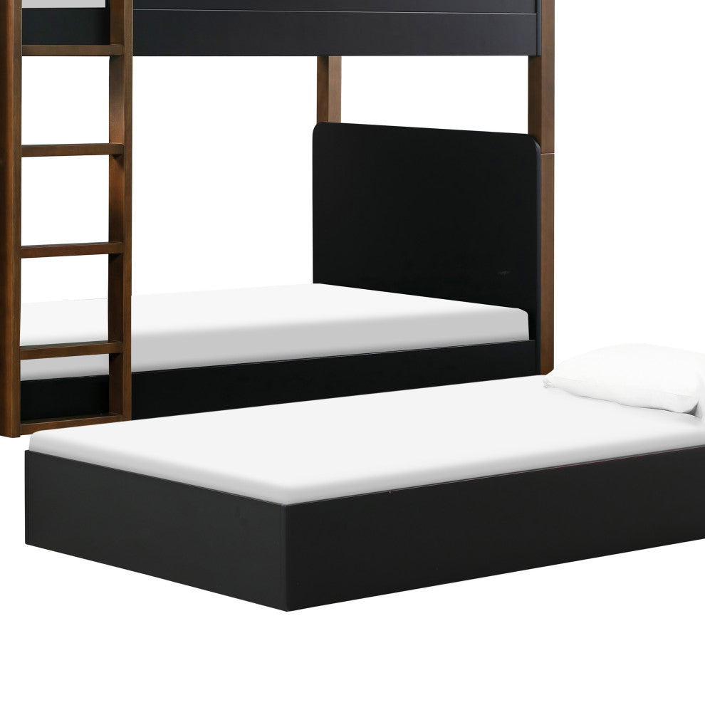 Universal Twin Storage Trundle Bed, Black