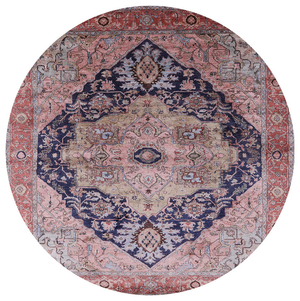 Ahgly Company Indoor Round Mid-Century Modern Area Rugs, 4' Round