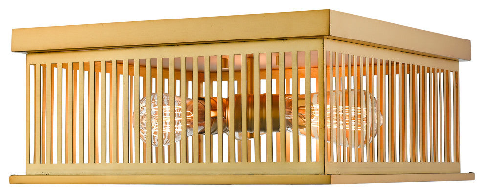 Zlite 333F3BR 3-Light Flush Mount, Brass
