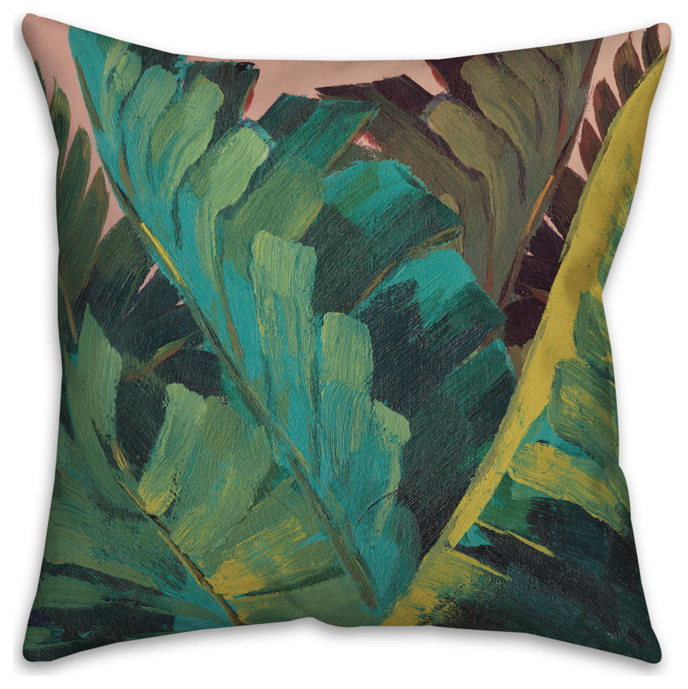 Hand Painted Leaves 18x18 Indoor / Outdoor Pillow