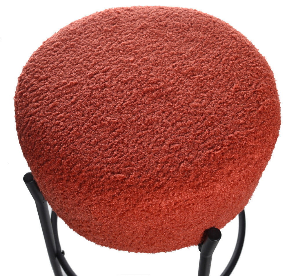 Soloist Counter Stool Tangerine Boucle Upholstered Cushion