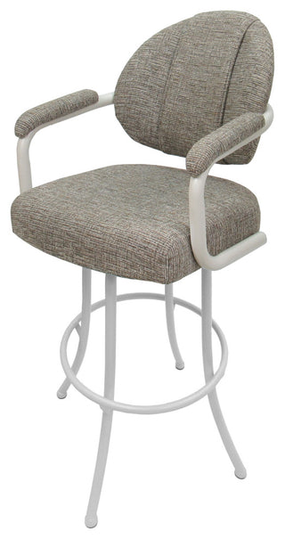 Swivel Metal Bar Stool M-70, Jetty June, White, 26"