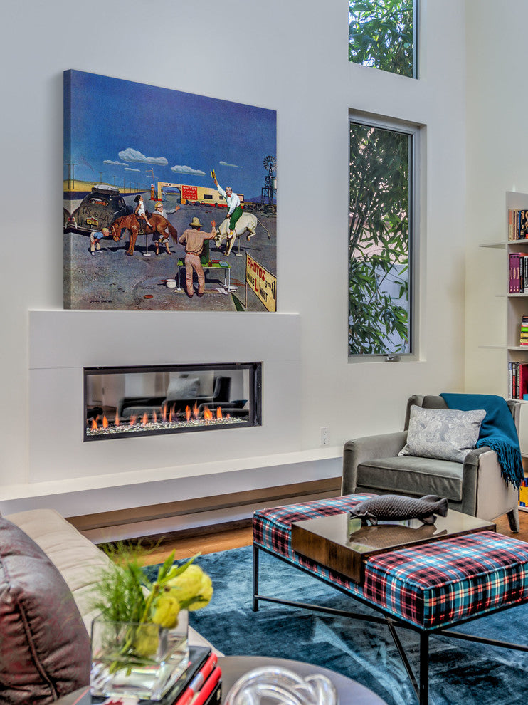"Photos on Fake Broncos" Painting Print on Canvas by John Falter