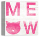 Designs Direct Meow Distressed Pink 12x12 Canvas Wall Art
