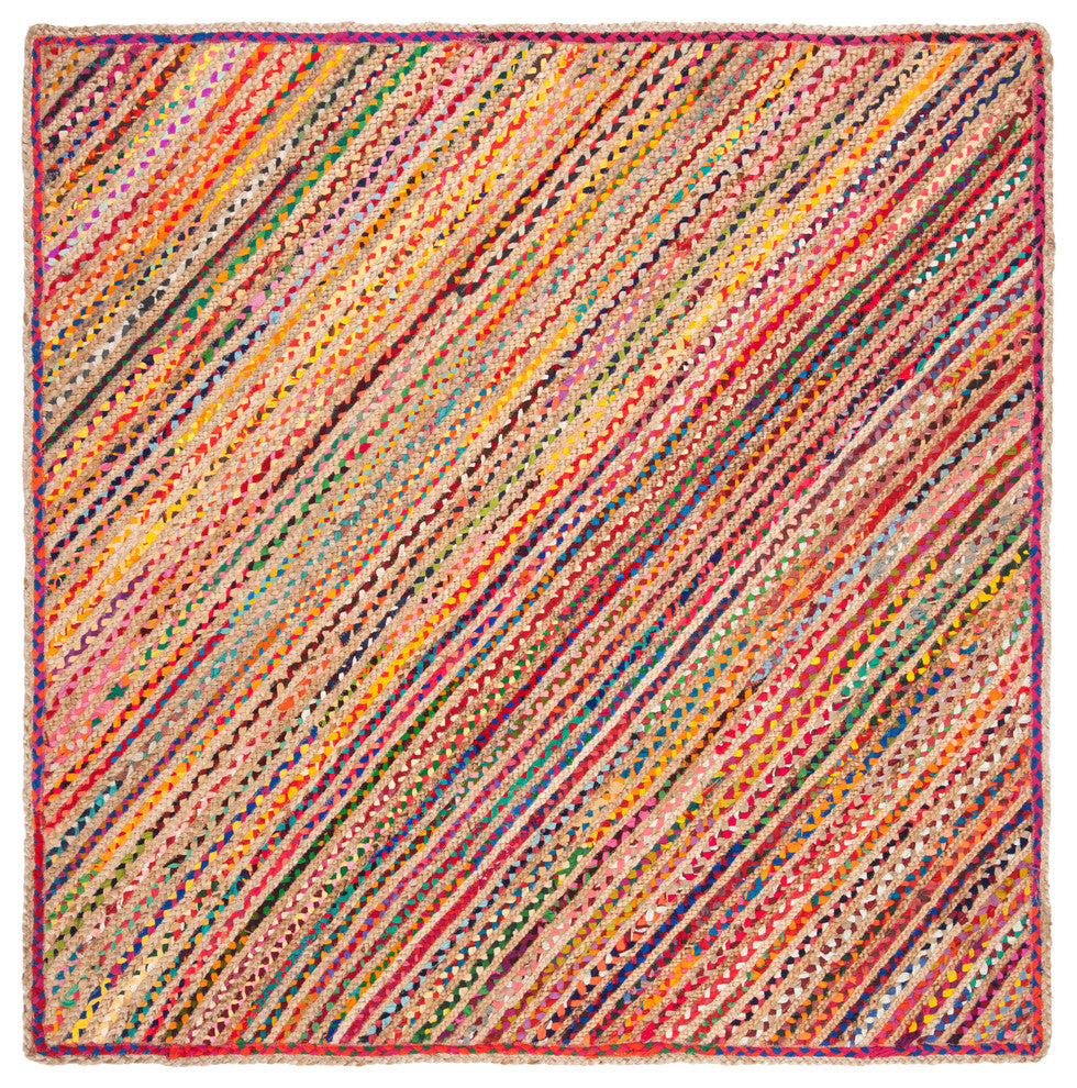 Safavieh Cape Cod Collection CAP311 Rug, Natural/Red, 6' Square