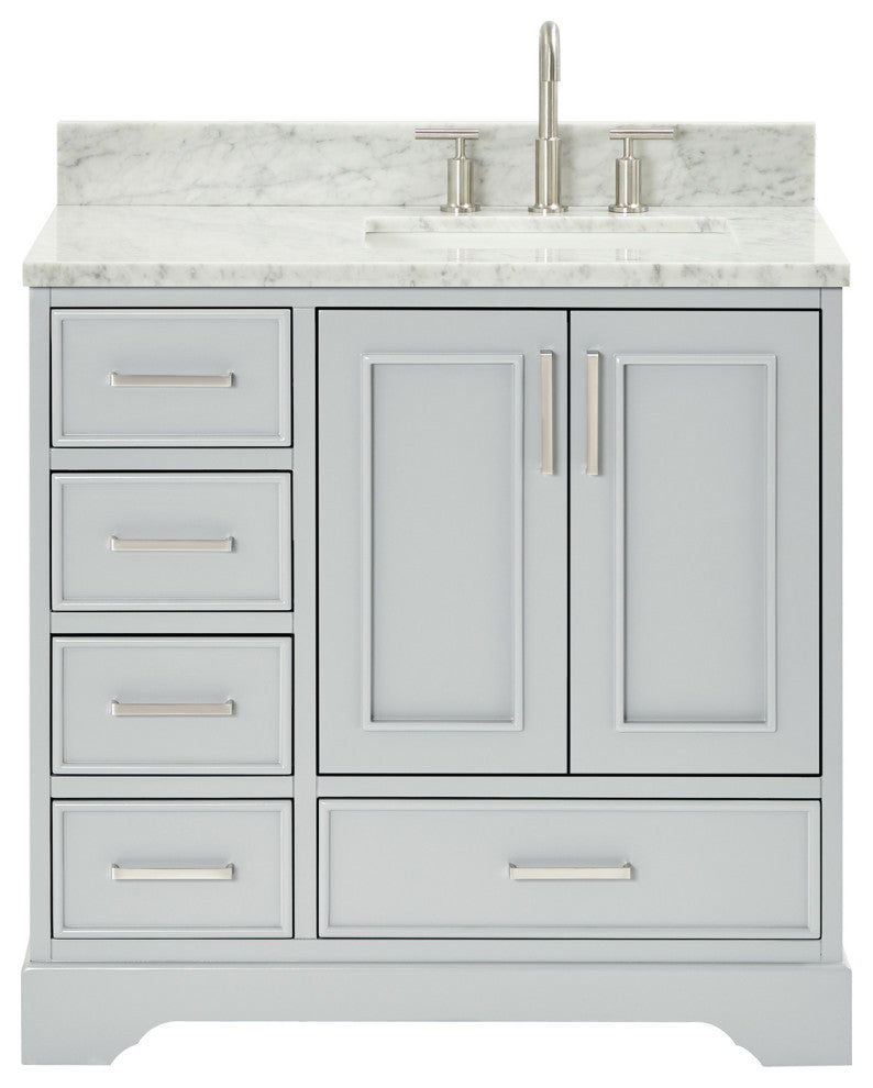 Ariel Stafford 37" Single Right Offset Rectangle Sink Bathroom Vanity