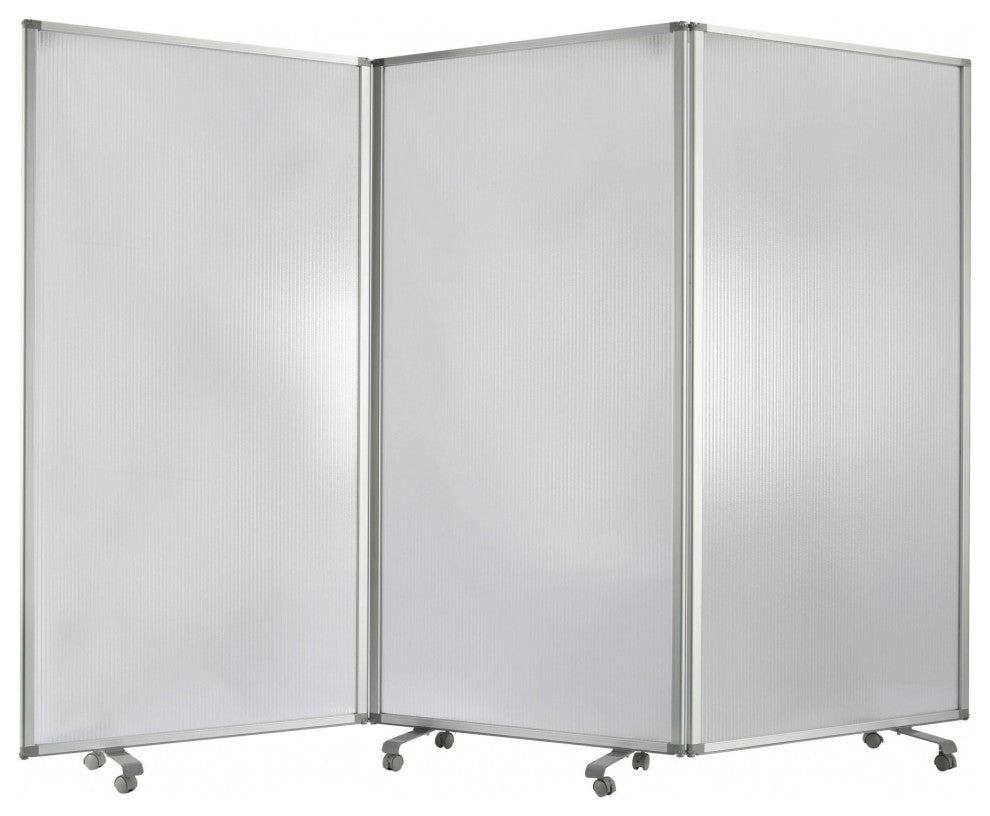 HomeRoots 106" x 1" x 71" White, Metal and PVC Resilient Screen