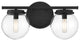 2-Light Bathroom Vanity Light, Matte Black