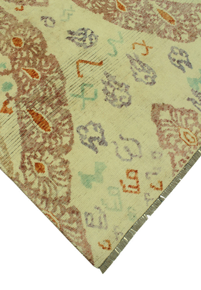 Balochi Okpara Ivory/Gold Rug, 9'7x12'9