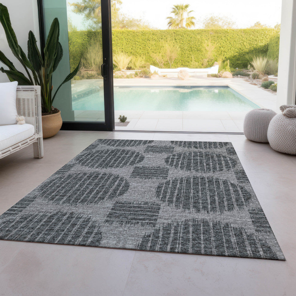 Indoor/Outdoor Sedona SN13 Pewter Machine Washable 5' x 7'6" Rug