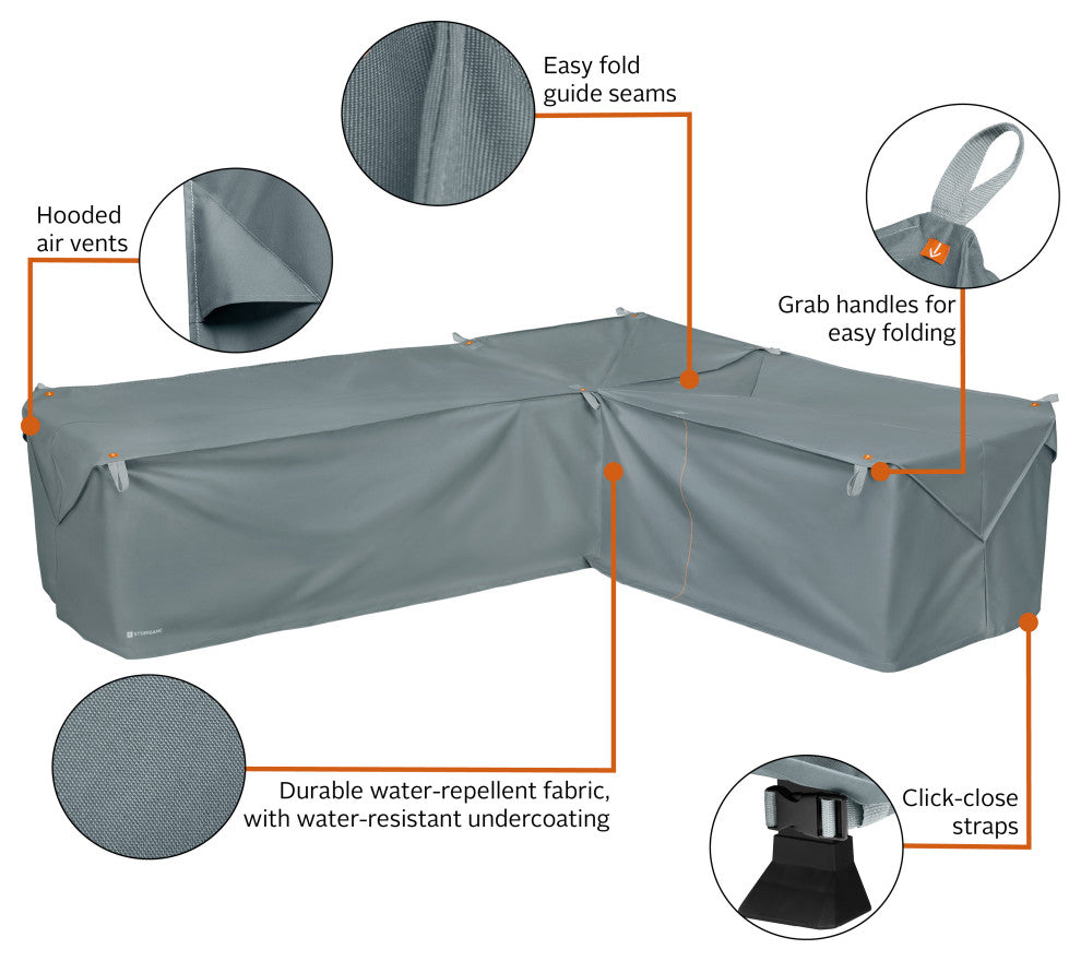 Storigami Easy Fold Right, Facing Sectional Cover, Monument Gray