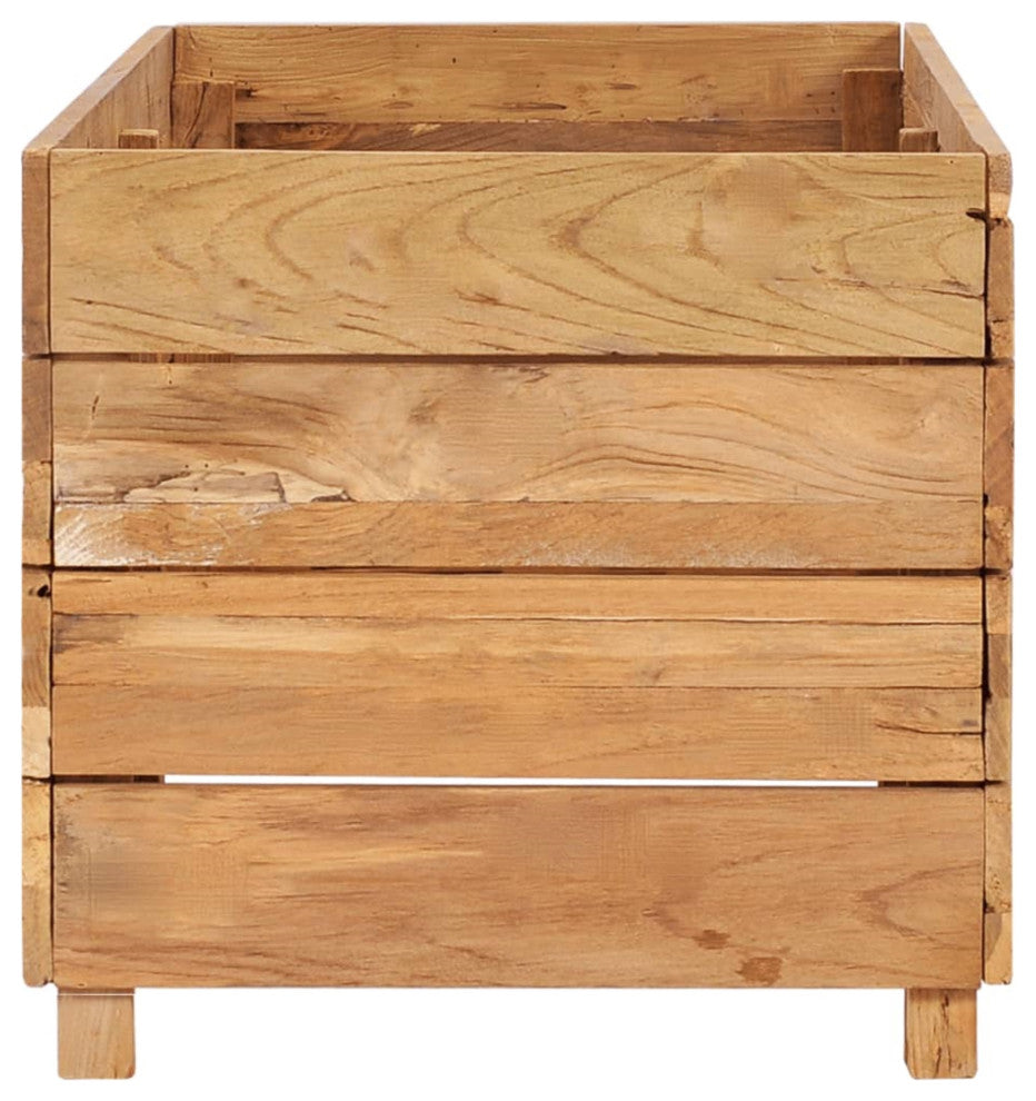 Vidaxl Raised Bed 39.4"x15.7"x15" Recycled Teak and Steel