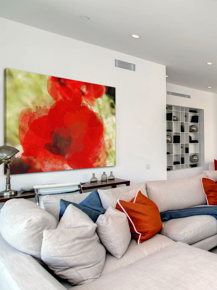 "Red Poppy" Painting Print on Canvas by Irena Orlov