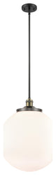 Beacon Pendant, Black Antique Brass, Matte White