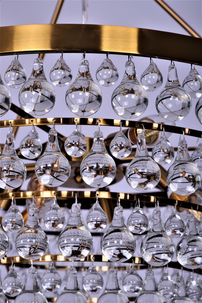 Heidi 8 light Golden 4 Rings Crystal Chandelier K9 AAA