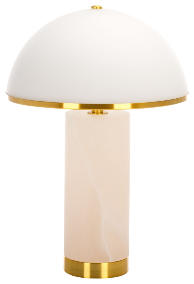 Safavieh Couture Izabel Alabaster Table Lamp, Gold/White
