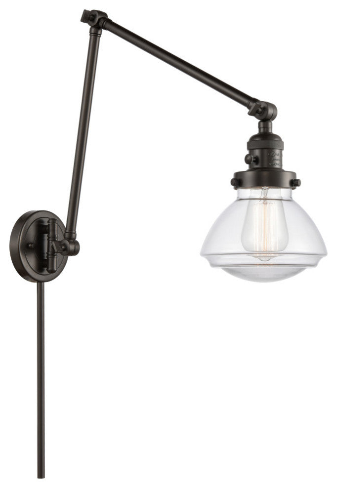 Olean 1-Light Swing Arm, Oil Rubbed Bronze, Clear