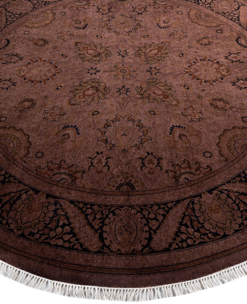 Overdyed One-of-a-Kind Hand-Knotted Area Rug Brown, 6' 1" x 6' 1"