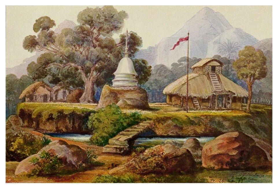 "Buddha-Tempel bei Billahus-Oya Ceylon" Paper Print by Ernst Haeckel, 26"x18"