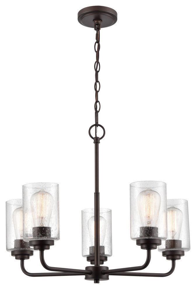 Moven Collection 5 Light 23" Rubbed Bronze Chandelier