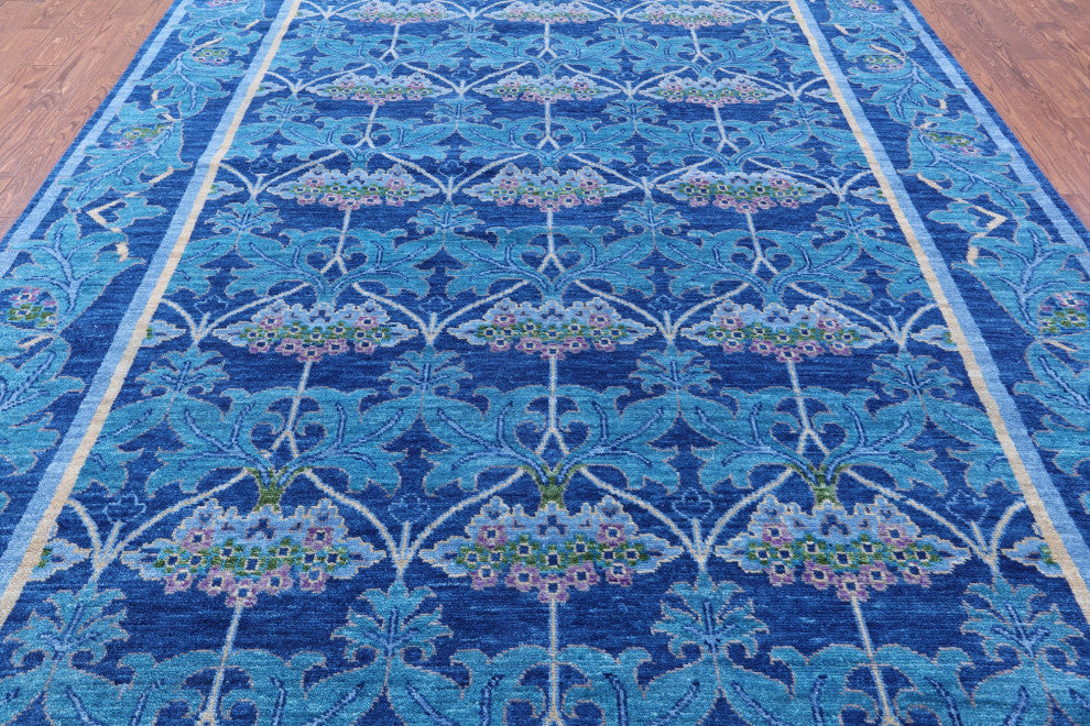 Hand Knotted William Morris Wool Rug 9' 1" X 12' 2" - Q13604