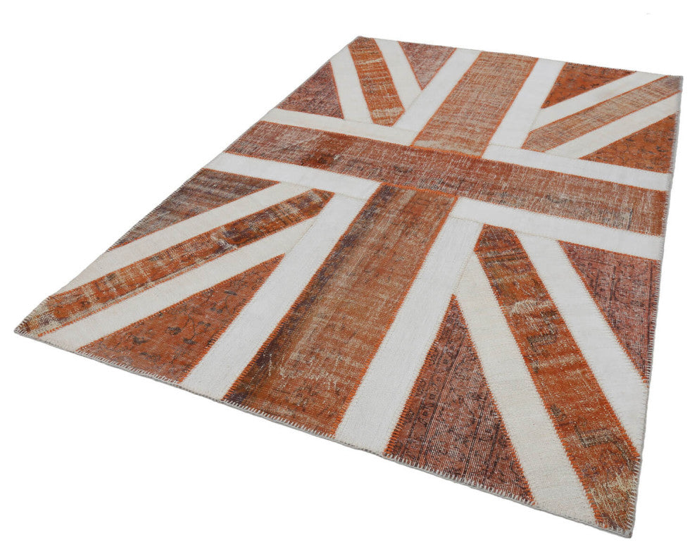 Rug N Carpet - Handmade Anatolian 6' 8'' x 9' 11'' Flag Patchwork Rug
