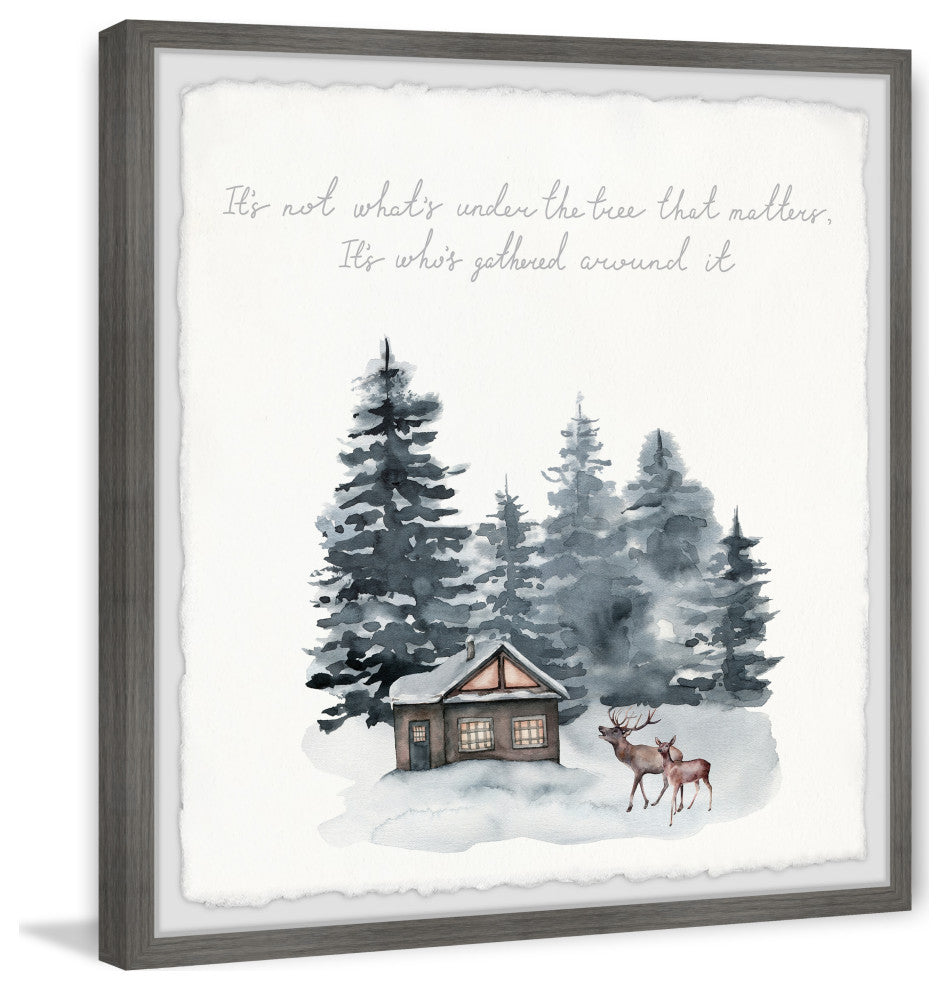 "Perfect White Christmas" Framed Painting Print, 24x24