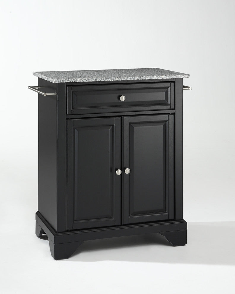 LaFayette Solid Granite Top Portable Kitchen Island