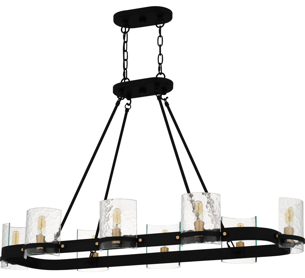 Quoizel GLC842 Gloucester 8 Light 42"W Linear Chandelier - Matte Black