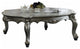 47" Antique Platinum Wood Poly Resin  Coffee Table