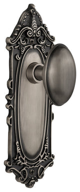 Single Victorian Plate With Homestead Knob, Antique Pewter