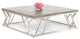 HomeRoots 13" Concrete and Steel Coffee Table