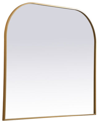 Elegant Decor Metal Frame Arch Mirror 42X38" in Brass